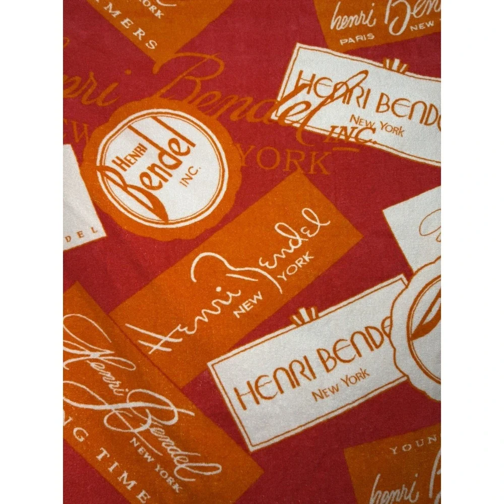 Henri Bendel Beach Towel Under The Sun Sheet Beach Orange Logo XL Yoga Workout